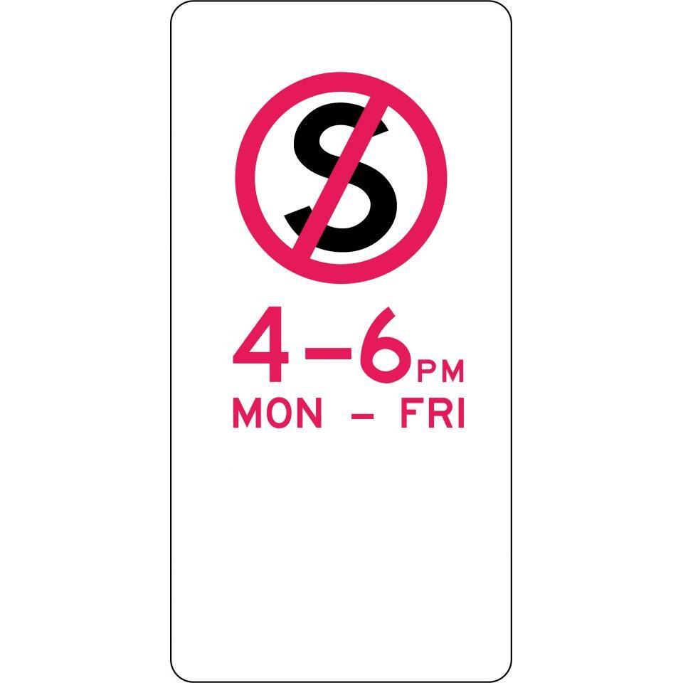 Uniform Safety Signs - 225x450mm - Aluminium - No Stopping - Specific Times | R5-36