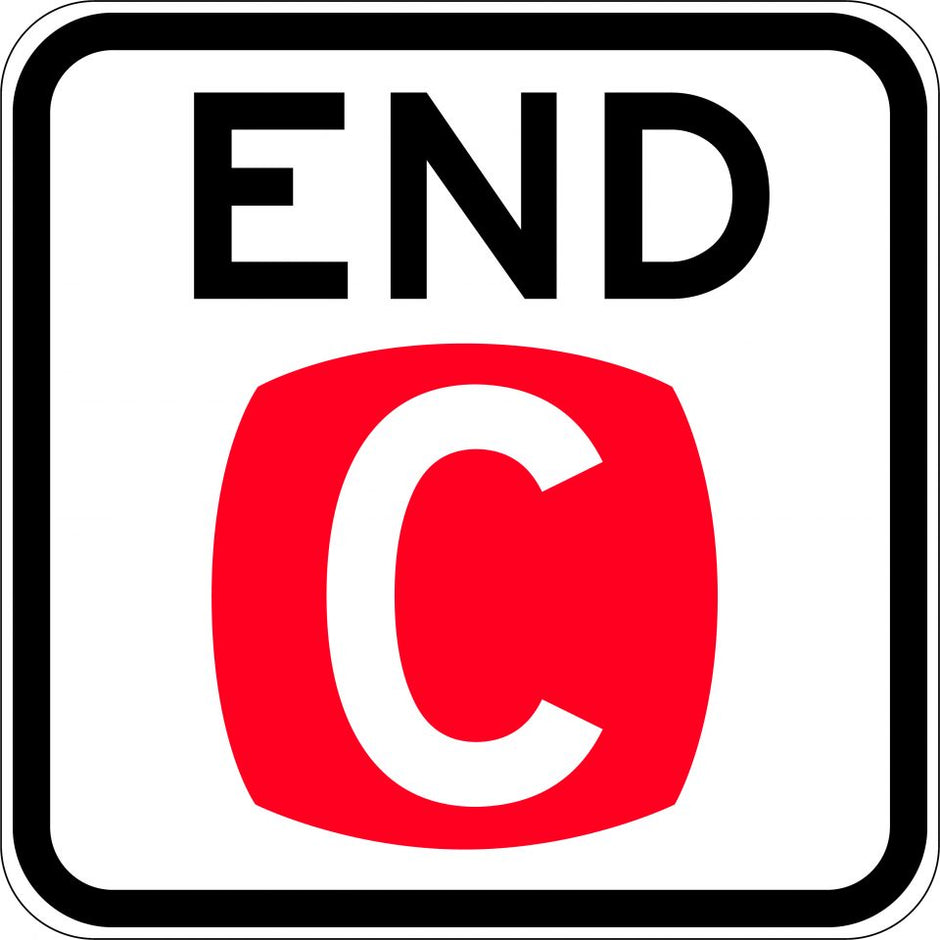 Uniform Safety Signs - 600x600mm - Aluminium - Class 2 - End Clearway | R5-51A