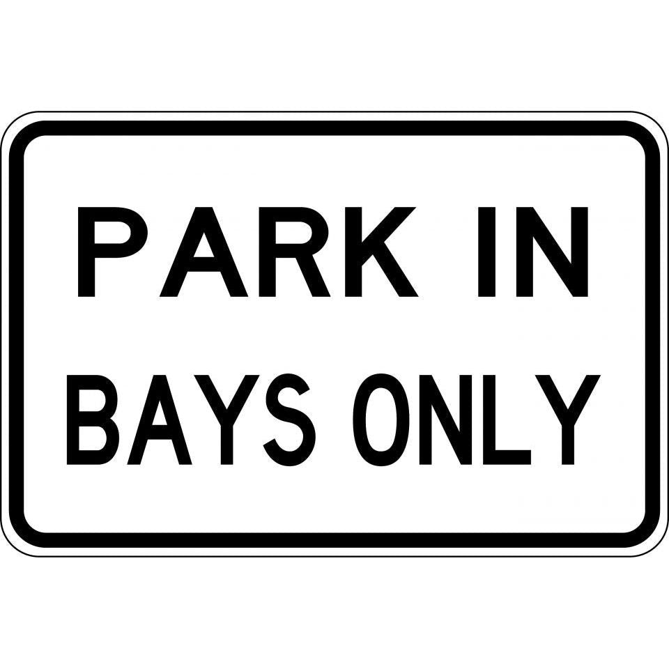 Uniform Safety Signs - 450x300mm - Aluminium - Class 2 - Park in Bays Only | R5-65A