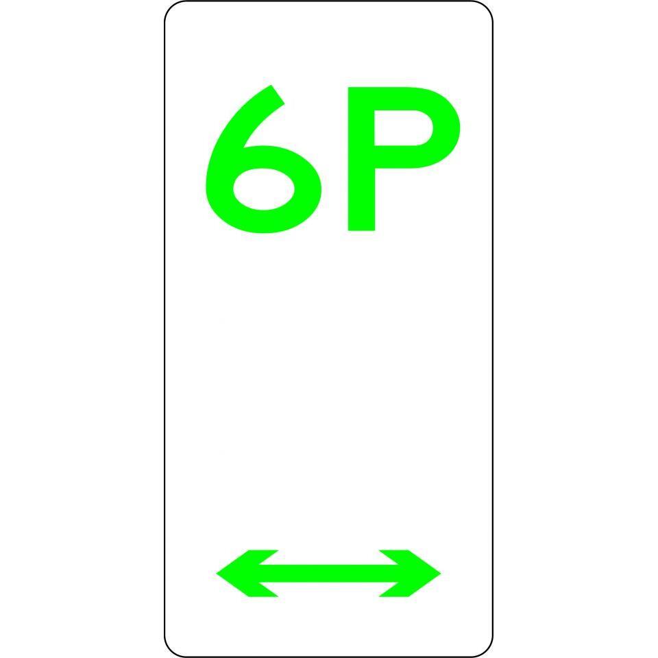 Uniform Safety Signs - 225x450mm - Aluminium - 6 Hour Parking (Double Arrow) | R5-6(D)