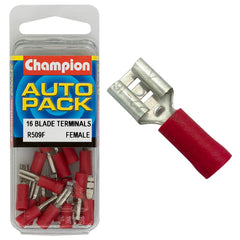 Champion - CRIMP TERMINALS - SPEAKER/BLADE - FEMALE - RED - 2.8mm | R509F
