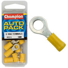 Champion - CRIMP TERMINALS - RING - YELLOW - 5mm | R52-5