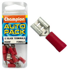 Champion - CRIMP TERMINALS - BLADE - FEMALE - RED - 4.8mm | R520F