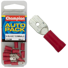 Champion - CRIMP TERMINALS - BLADE - MALE - RED - 4.8mm | R520M