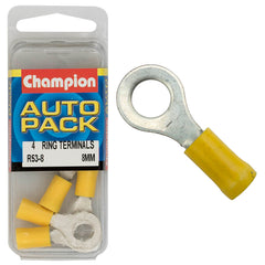 Champion - CRIMP TERMINALS - RING - YELLOW - 8mm | R53-8