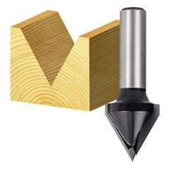 Carbitool - Vee Groove Bit 25.4 x 60 Deg TCT 2Flt 1/2 Shank | T 6128 1/2