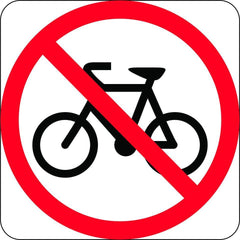 Uniform Safety Signs - 450x450mm - Aluminium - Class 1 - No Bicycles Symbol in Roundell | R6-10-3A
