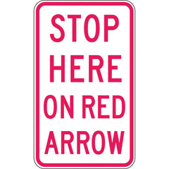 Uniform Safety Signs - 675 x 1125mm - Aluminium - Class 1 - Stop Here on Red Arrow | R6-14B