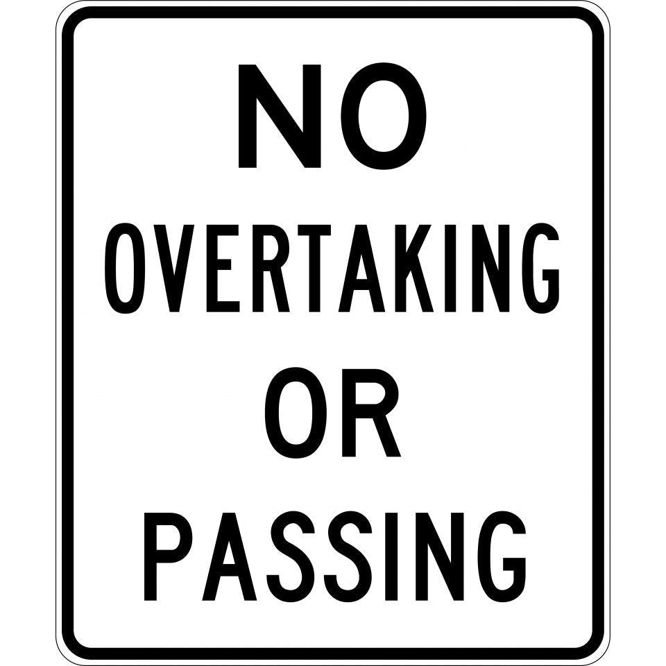 Uniform Safety Signs - 750x900mm - Aluminium - Class 1 - No Overtaking Or Passing | R6-1A