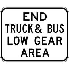 Uniform Safety Signs - 1500 x 1200mm - Aluminium - Class 1 - End Truck & Bus Low Gear Area | R6-23B
