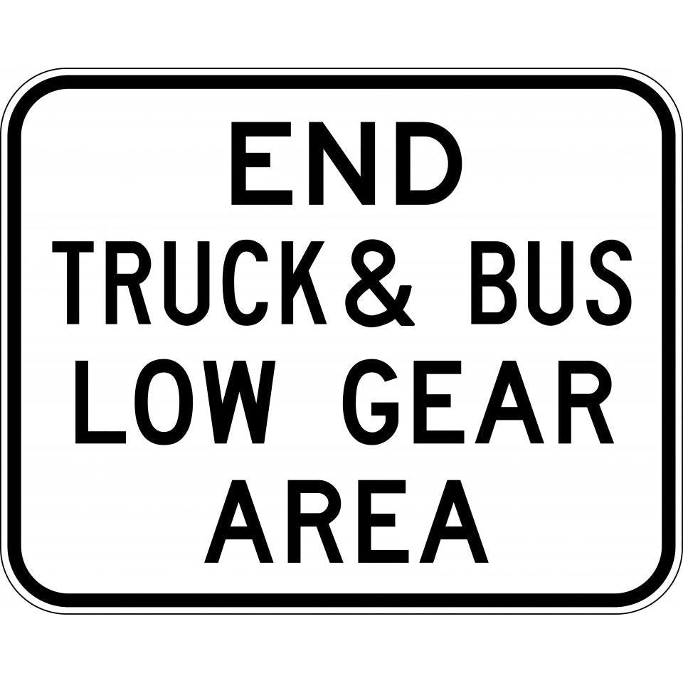 Uniform Safety Signs - 1000x800mm - Aluminium - Class 1 - End Truck & Bus Low Gear Area | R6-23A