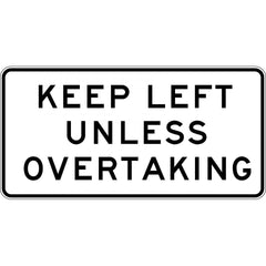 Uniform Safety Signs - 1200x600mm - Aluminium - Class 1 - Keep Left Unless Overtaking | R6-29A