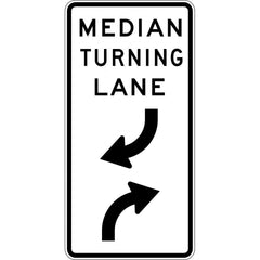 Uniform Safety Signs - 600x1200mm - Aluminium - Class 1 - Median Turning Lane | R6-30A