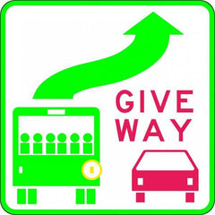 Uniform Safety Signs - 350x350mm - Self Adhesive - Class 2 - Give Way To Bus | R6-31A