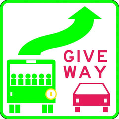 Uniform Safety Signs - 450x450mm - Aluminium - Class 1 - Give Way To Bus | R6-31