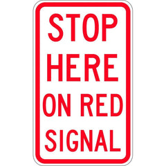 Uniform Safety Signs - 225x450mm - Aluminium - Stop Here On Red Signal | R6-6