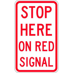 Uniform Safety Signs - 450x750mm - Aluminium - Class 1 - Stop Here On Red Signal | R6-6A