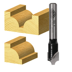 Carbitool - Beading Bit 6.35mm Rad TCT, 2Flt 1/4 Shank | TBB 8