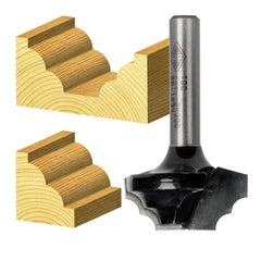 Carbitool - Double Bead.bit 6.35mm Rad TCT, 2Flt 1/2 Shank | TBD 8 1/2