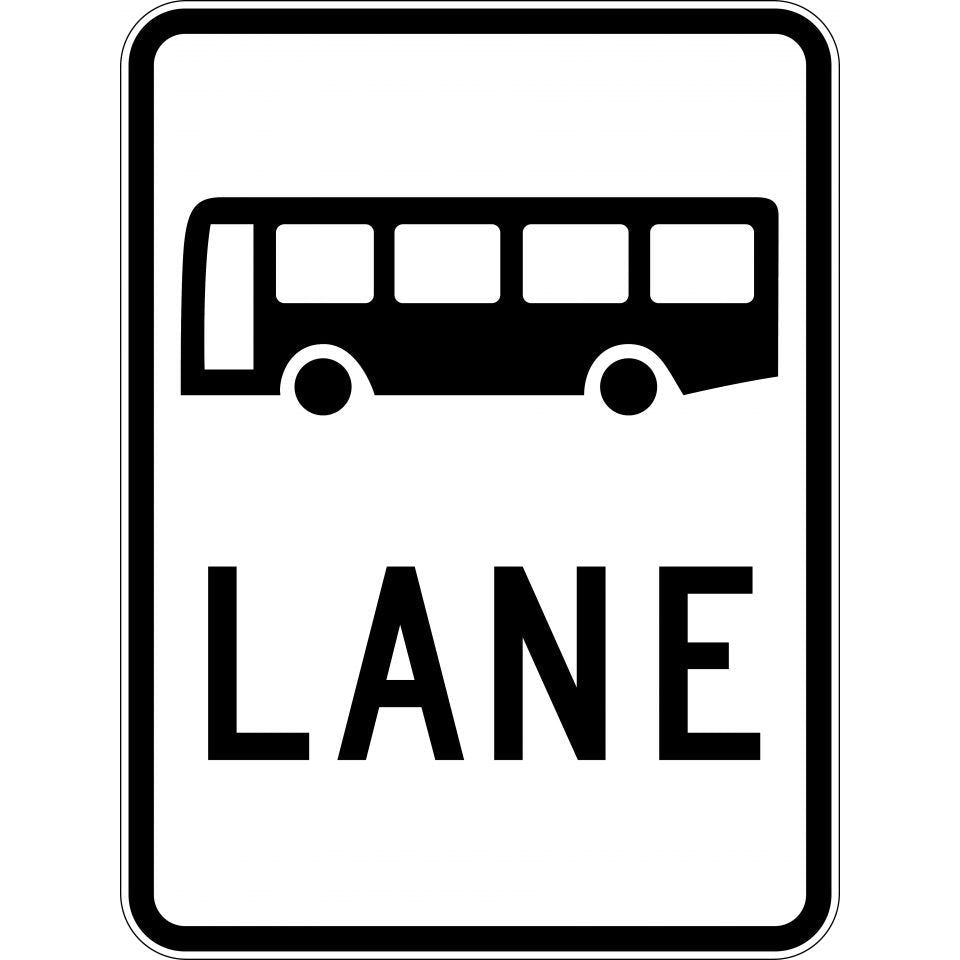 Uniform Safety Signs - 600x800mm - Aluminium - Class 1 - Bus Lane | R7-1-1C