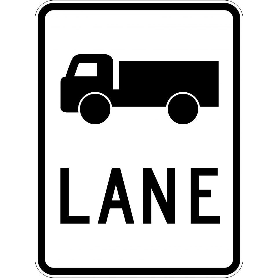 Uniform Safety Signs - 600x800mm - Aluminium - Class 1 -Truck Lane | R7-1-3C