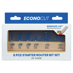 Carbitool - Router Bit Set 1/4 Collet Carbitool 6 Pcs + Ezylap | R9160006