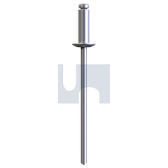 Hobsons - #43 Plain 73As2 - Alum 5056 / Steel Zp Rivet Dome Head Open (Pack Of 1000)