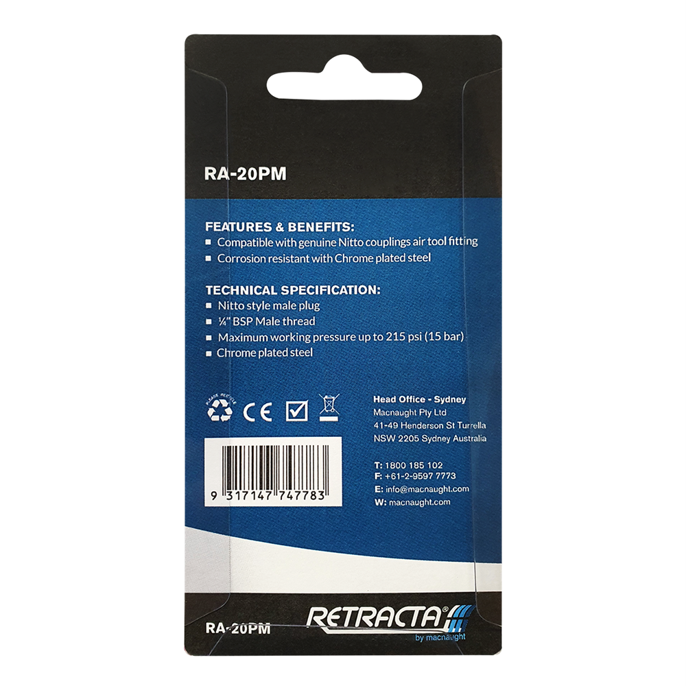 Retracta - Nitto Style Plug 1/4" BSP