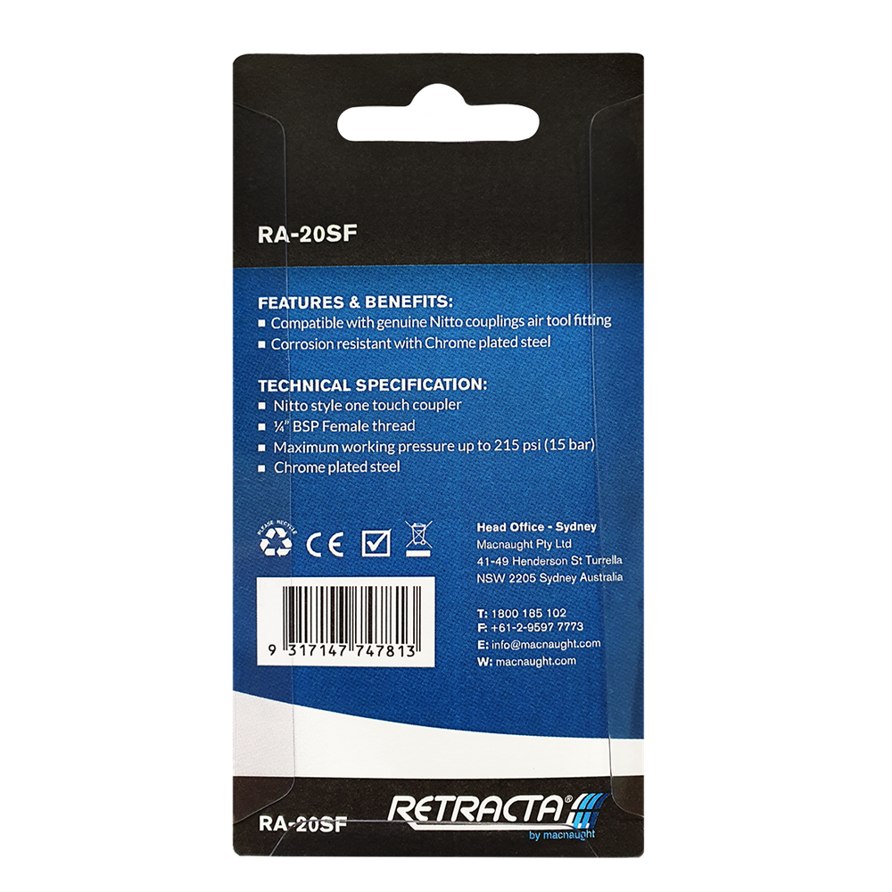 Retracta - Nitto Style Coupler 1/4" BSP