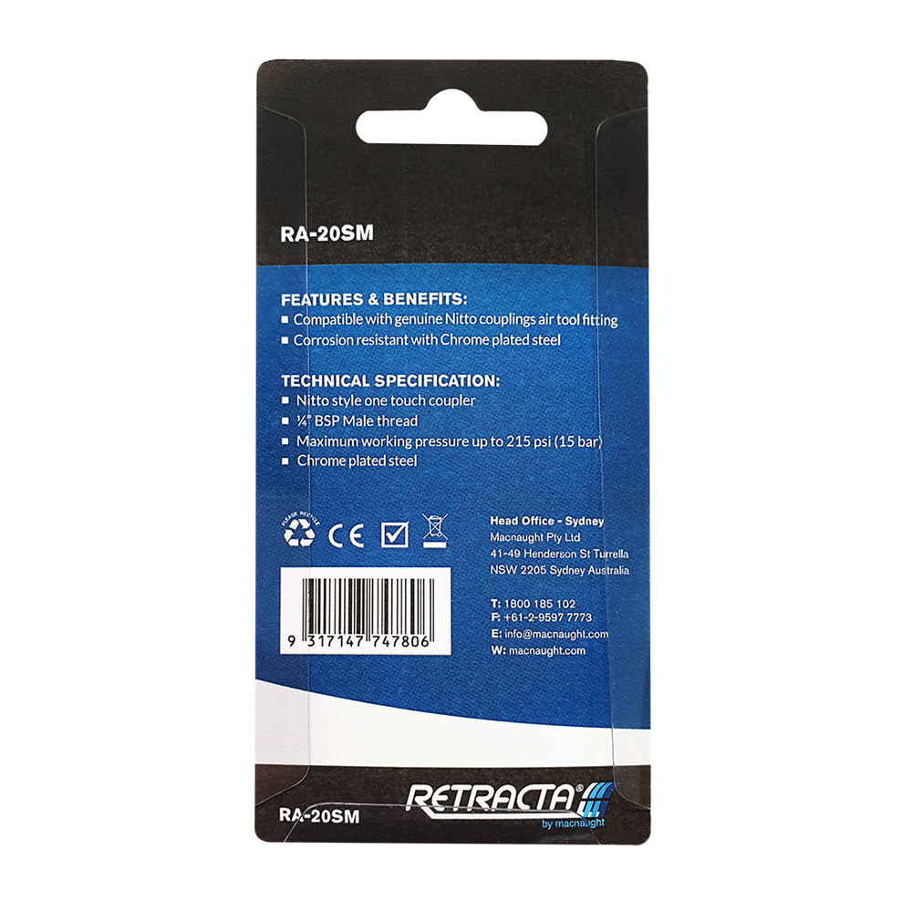 Retracta - Nitto Style Coupler 1/4" BSP