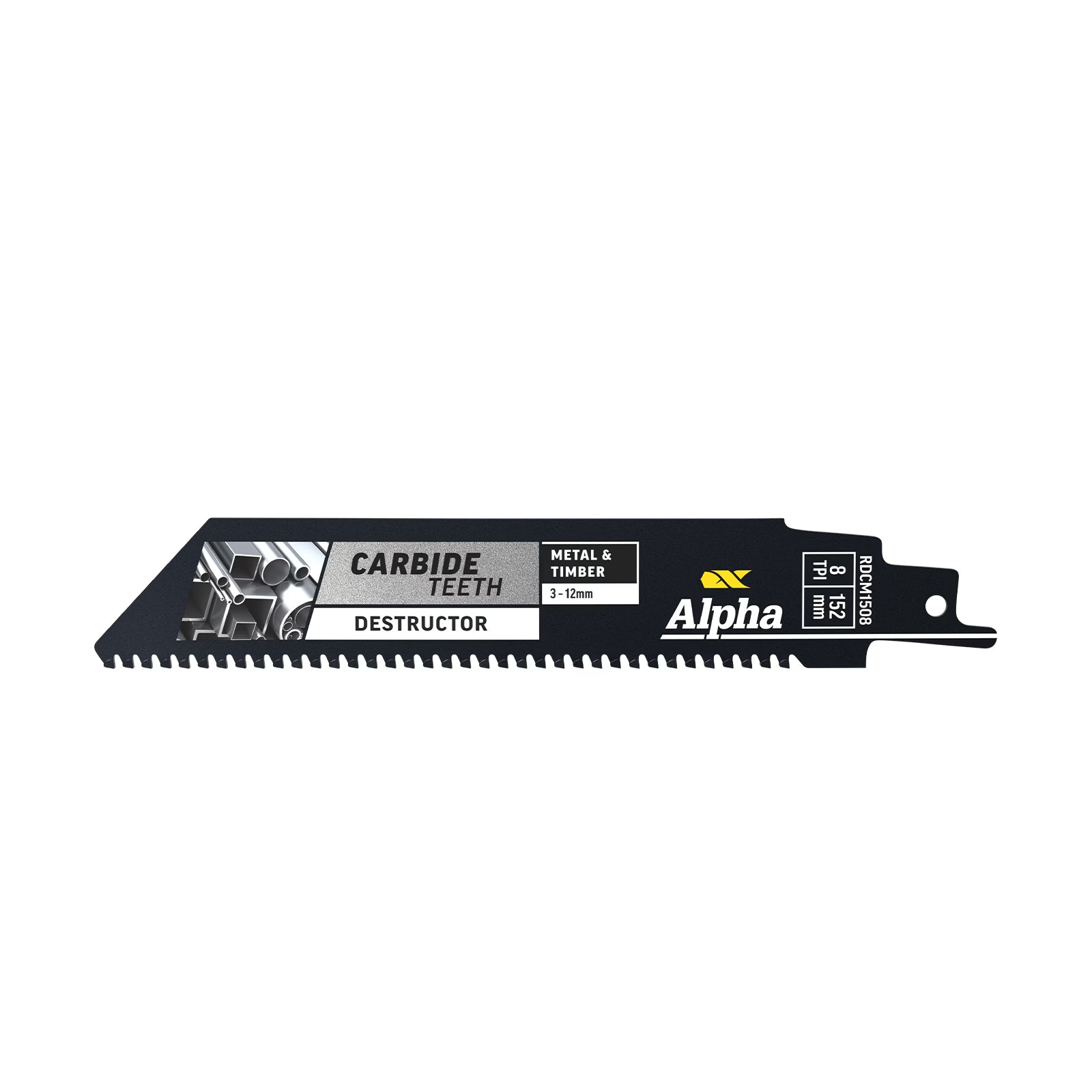 Alpha - TCT Destructor Metal & Timber Recip Blade 8 TPI 152mm