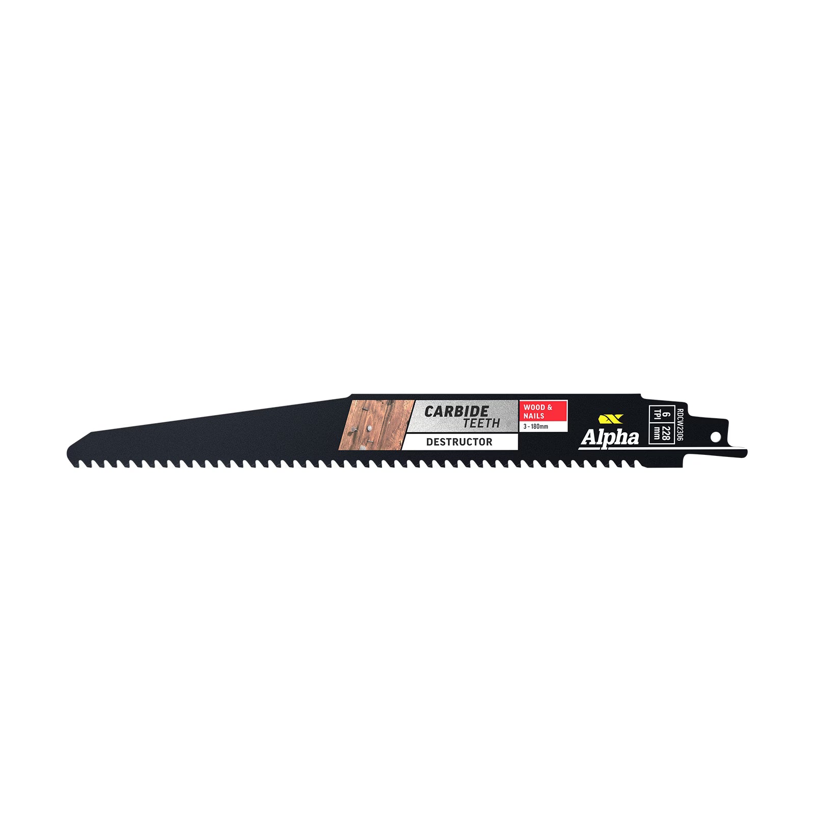 Alpha - TCT Destructor Wood & Nails Recip Blade 6 TPI 228mm