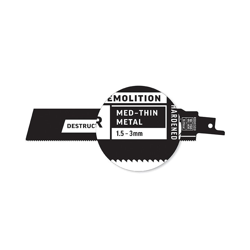 Alpha-Destructor Demolition - Metal - Recip Blade, 18 Tpi, 150Mm - 2 Pack