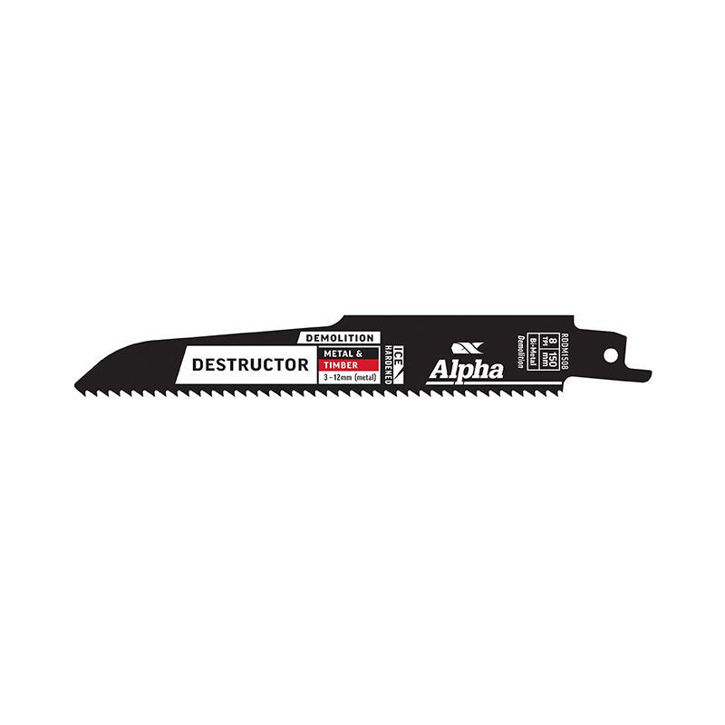 Alpha-Destructor Demolition - Metal & Timber - Recip Blade, 8 Tpi, 150Mm - 2 Pack