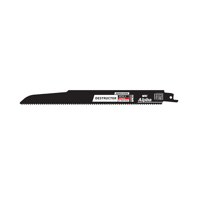 Alpha-Destructor Demolition - Metal & Timber - Recip Blade, 8 Tpi, 230X1.6Mm - 2 Pack