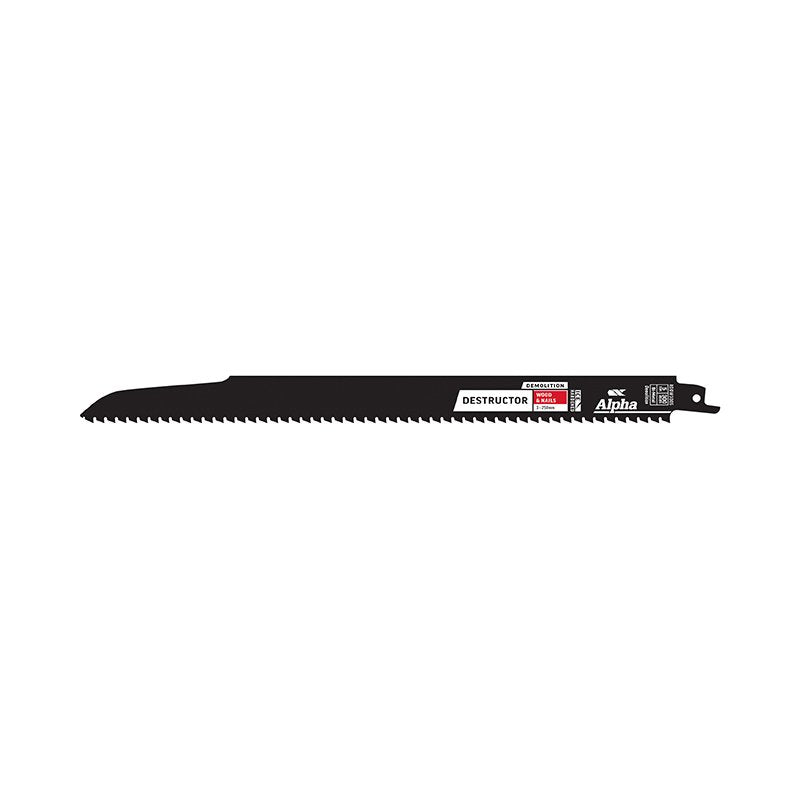 Alpha-Destructor Demolition - Wood & Nails - Recip Blade, 5 Tpi, 300Mm - 5 Pack