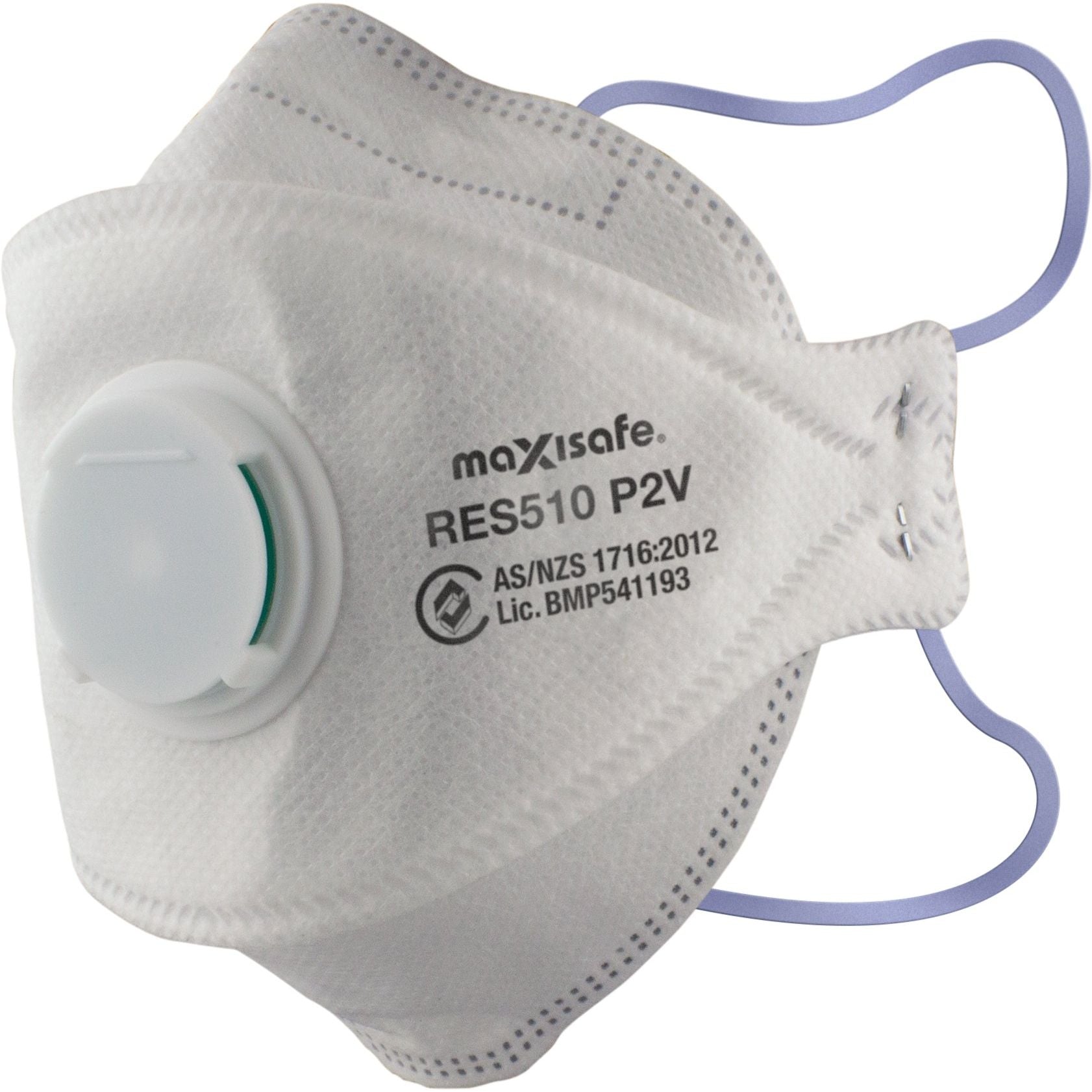 Maxisafe - Maxisafe 3-Panel Flat Fold Respirator With Valve, Box Of 20 | RES510