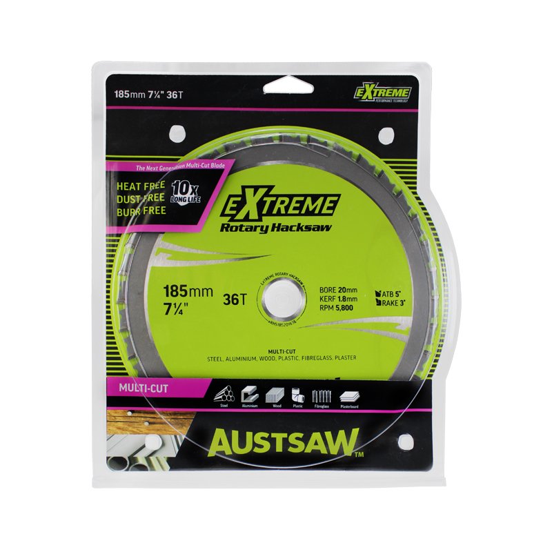 Austsaw - 185Mm (7In) Rotary Hacksaw Blade - 20/16Mm Bore - 36 Teeth