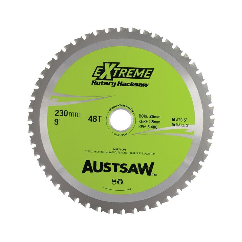 Austsaw - 230Mm (9In) Rotary Hacksaw Blade - 25Mm Bore - 48 Teeth