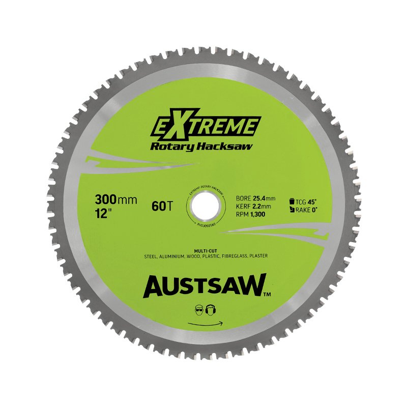 Austsaw - 300Mm (12In) Rotary Hacksaw Blade - 25.4Mm Bore - 60 Teeth