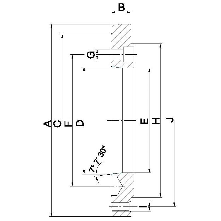 Röhm - Flange Iso 702-1 Short Taper 6 Ext-D400 | ROM1-176819