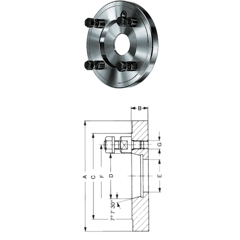 Röhm - Adaptor Plate 200  T4/55027 | ROM1-319655