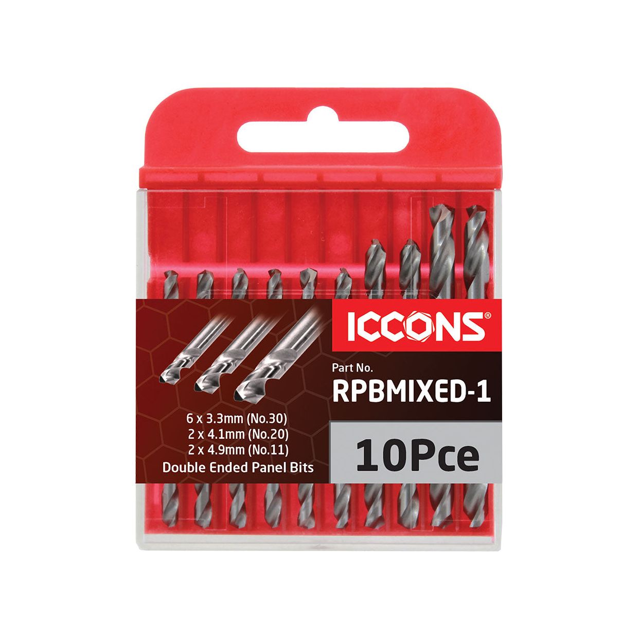ICCONS® - Panel BIts 6 X #30 2 X #20 2 X #11 Mixed - Pack Of 10 | RPBMIXED-1