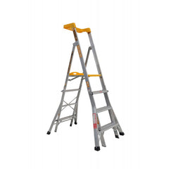 Gorilla - Compact height adjustable platform ladder 4-5-6 Step Aluminium 150kg Industrial | RPL0406-I