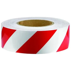 Uniform Safety Signs - 75mm x 5mtr - Class 2 Reflective Tape - Red and White | RT4RW