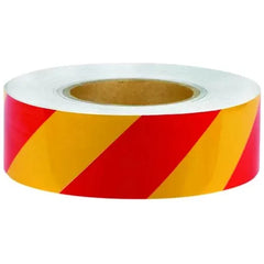 Uniform Safety Signs - 50mm x 45.7mtr - Class 2 Reflective Tape - Red and Yellow | RT3RY