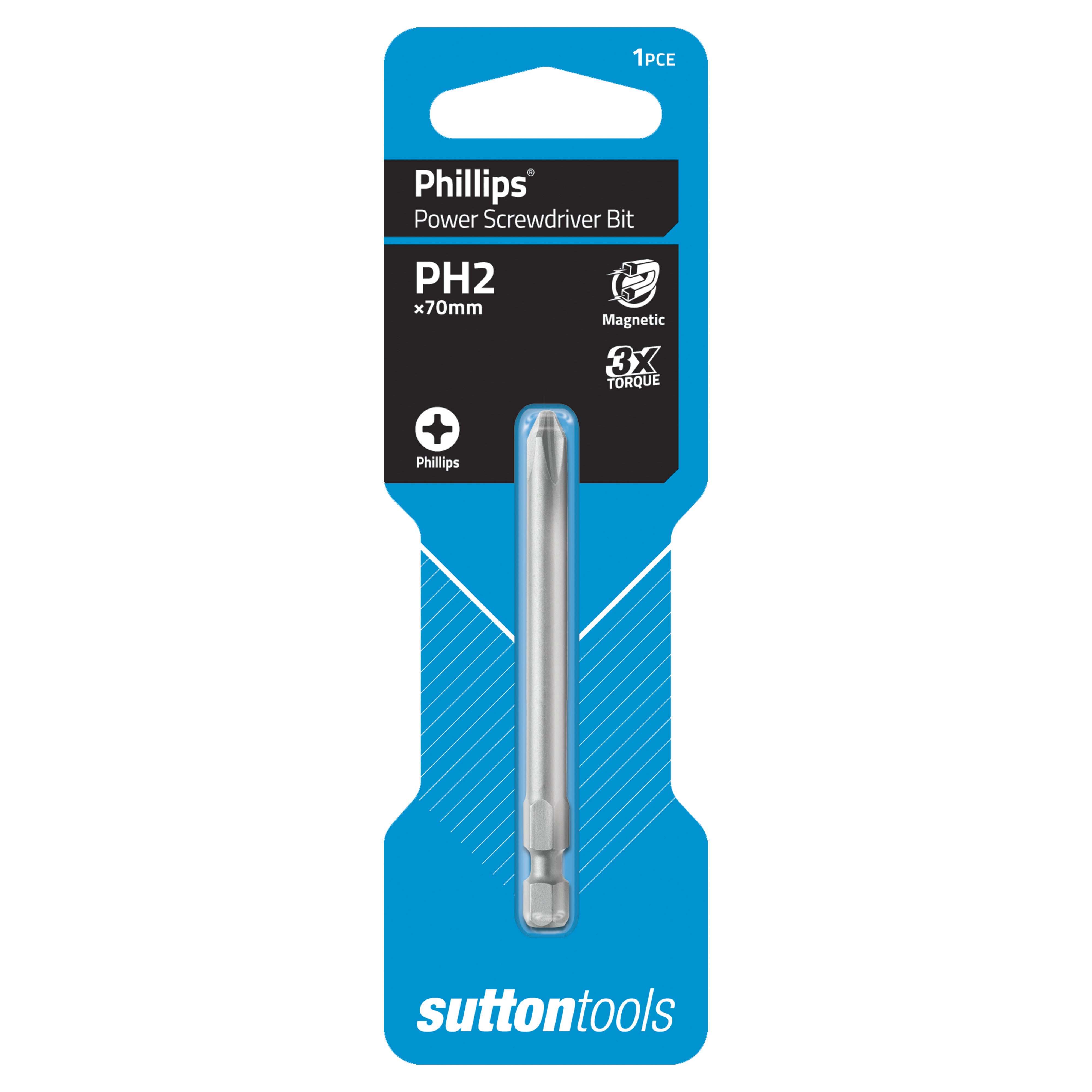 Sutton - Screwdriver Bit S104 Phillips Ph2 70mm Power 1Pk | S1042265