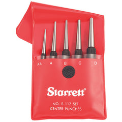 Starrett - Center Punch Set Nos. 117AA A B C D In Plastic Case | S117PC