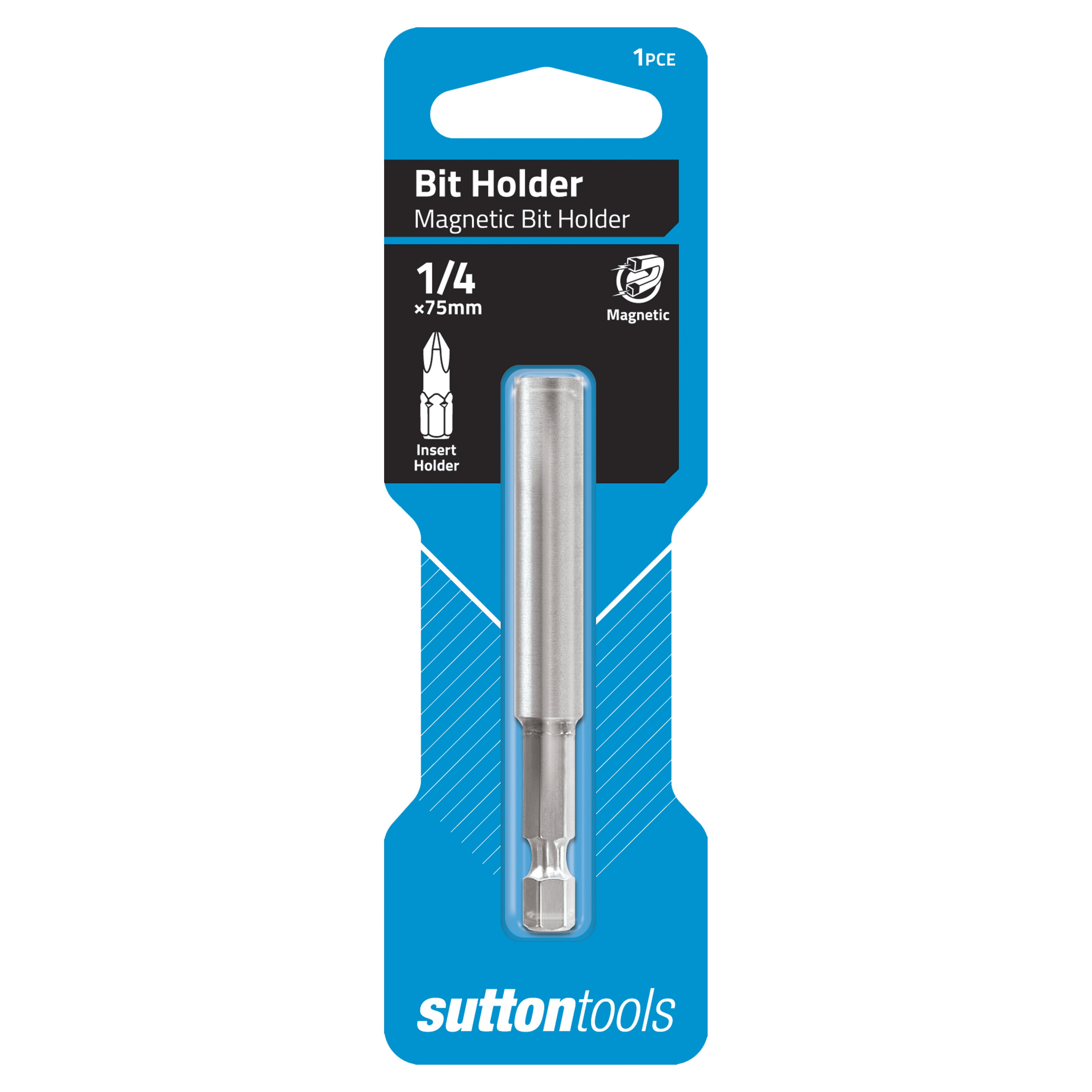 Sutton - Bit Holder C128 Magnetic C-Ring 1/4In 75mm Power 1Pk | S1280675