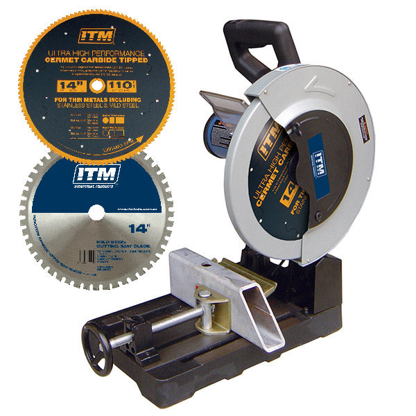 ITM - ITM S14 PRO KIT 350MM METAL CUTTING SAW, 240V, INC. 66T TCT MILD STEEL AND 110T CERMET STAINLESS STEEL BLADE | S14-PROKIT